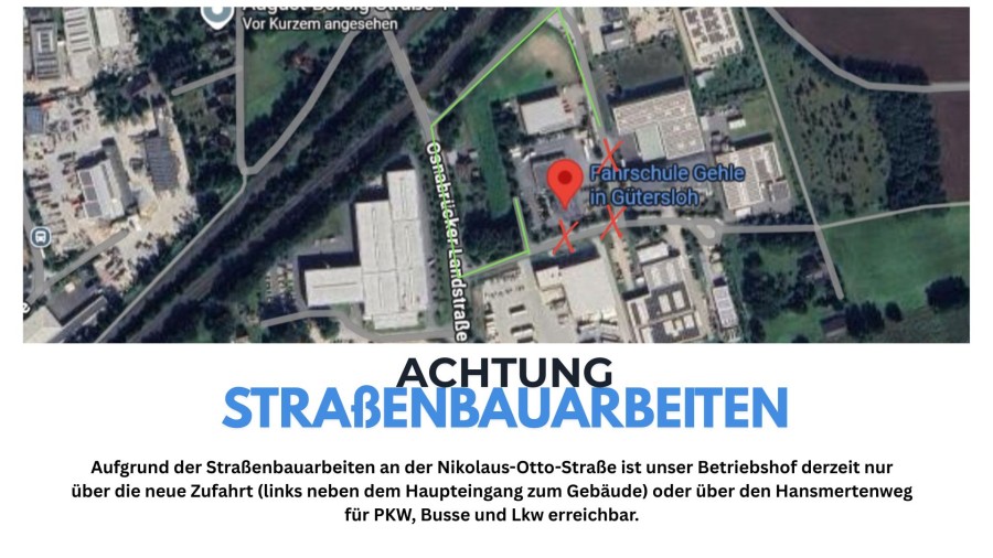 Strassenumbaussnahmen Info Fahrschule NEU
